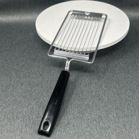 Vintage EKCO USA Tomato Slicer Kitchen Tool Parallel Blades Black Handle - Picture 5 of 12